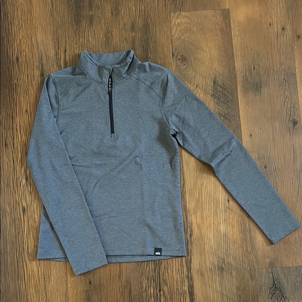 REI Gray Quarter-Zip Pullover